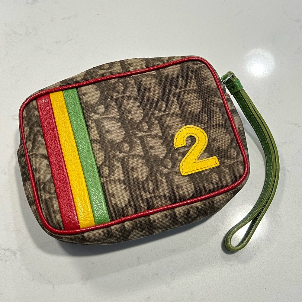 Christian Dior ‘Rasta’ Diorissimo Wristlet Bag